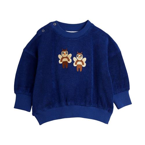 Mini Rodini GOTS Bees Emb Terry Sweatshirt Blue | Blå | 92/98 cm