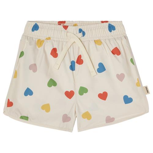 Kuling Lisbon Badeshorts Rainbow Hearts | Hvid | 98/104 cm