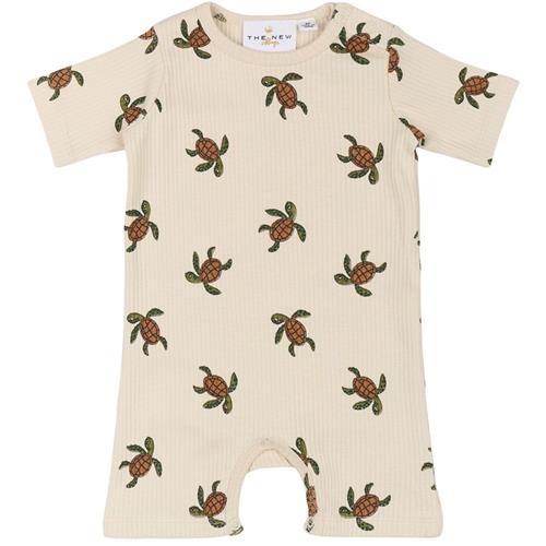The New Siblings GOTS Owen Ribbet Jumpsuit White Swan Aop | Hvid | 74 cm