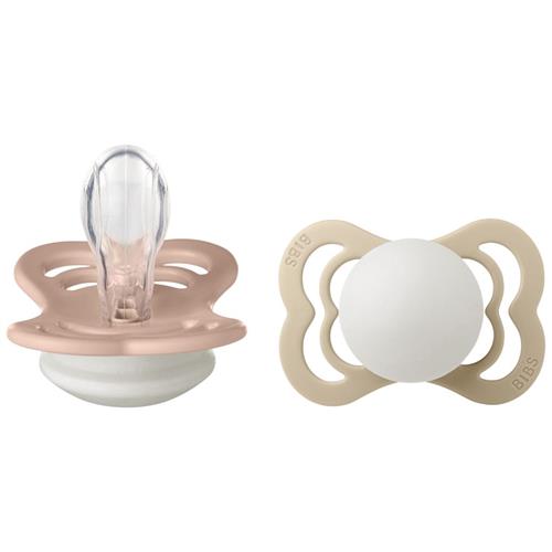 BIBS 2-Pack BIBS Supreme Sut Af Silikone Glow / Vanilla Glow | Lyserød | 6+ months