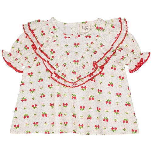 Flöss Sofia Bluse Soft White Berry 92 cm  Hvid  92 cm  kvinde