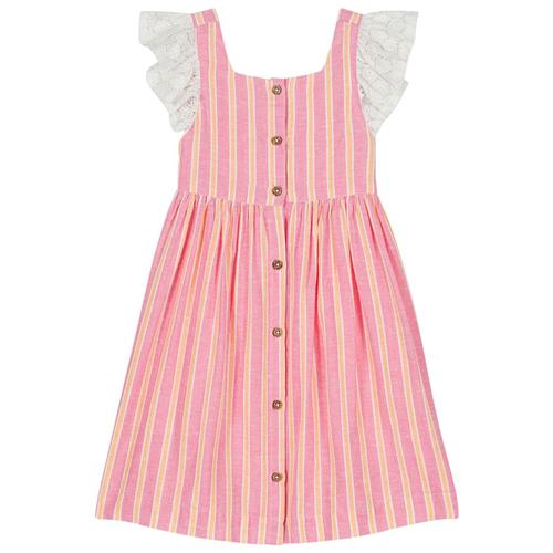 Louise Misha Moonie Kjole Pink Gelato Stripes | Lyserød | 5 years