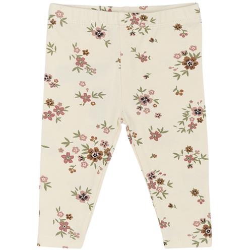 The New Siblings GOTS Olympia Leggings White Swan Aop | Hvid | 56 cm