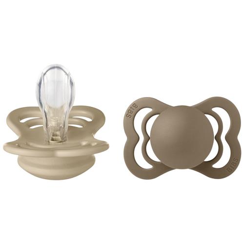 BIBS 2-Pack BIBS Supreme Sut Af Silikone Vanilla / Dark Oak | Brun | 0+ months