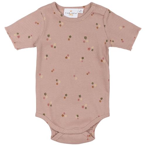 The New Siblings GOTS Odelia Ribbet Baby Body Adobe Rose Aop | Lyserød | 56 cm