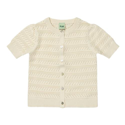 FUB Strikket Kortærmet Cardigan Ecru |  | 100 cm