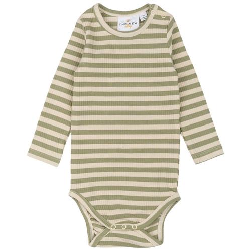 The New Siblings GOTS Uni Ribbet Baby Body Tea Striped | Grønn | 80 cm
