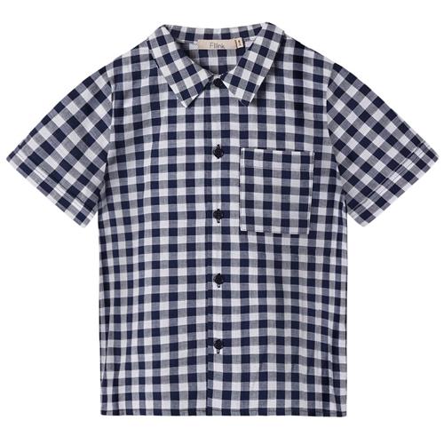 Fliink Zorro Kortærmet Skjorte Insignia Sandshell Check 2 Y  Blå  2 år  Unisex