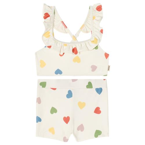 Kuling Samoa UV-bikini Rainbow Hearts | Hvid | 134/140 cm
