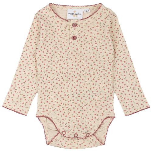 The New Siblings GOTS Odette Pointelle Baby Body White Swan Aop | Hvid | 68 cm