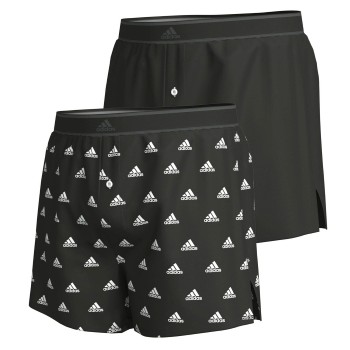 adidas 2P Active Woven Boxer Sort/Hvid bomuld Small Herre