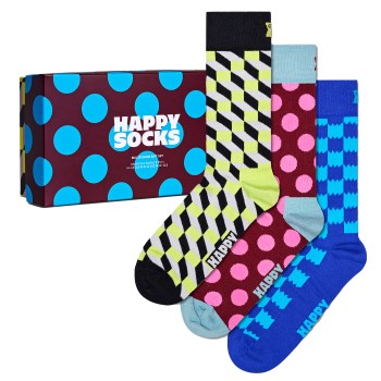 Happy socks Strømper 3P Classic Multi Color Socks Gift Box Flerfarvet-2 bomuld Str 41/46