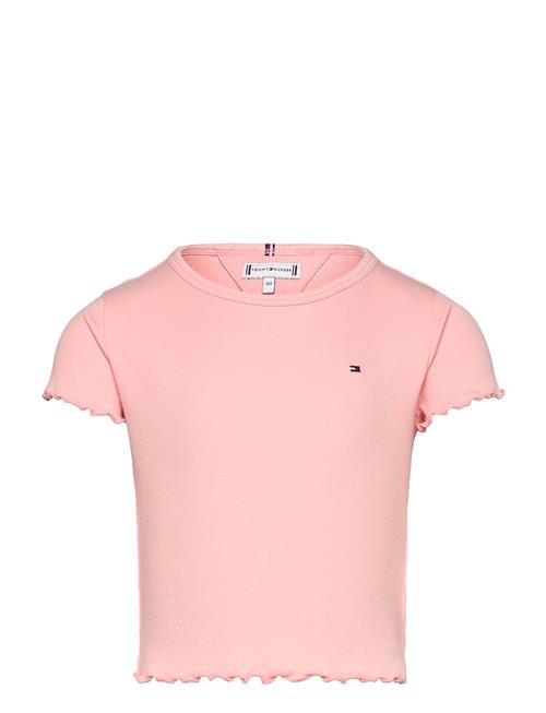 Essential Rib Top Ss Tommy Hilfiger Pink