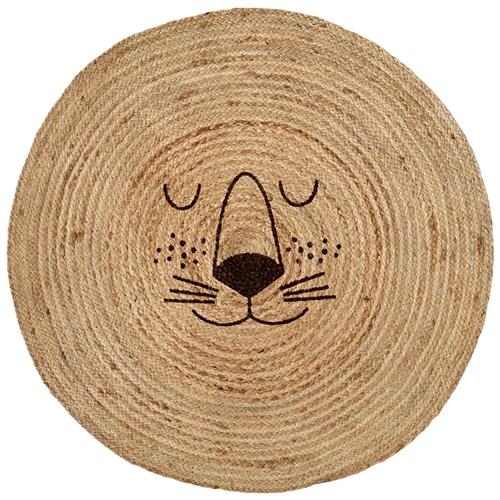 RICE A/S Lion Face Gulvmåtte I Jute Natural One Size    One Size  Unisex