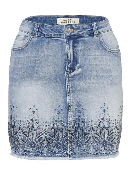 KOROSHI Nederdel  blue denim / sort / offwhite
