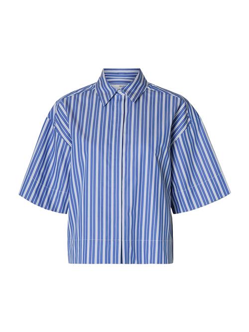 Se SELECTED FEMME Bluse 'SLFFia'  royalblå / hvid ved About You