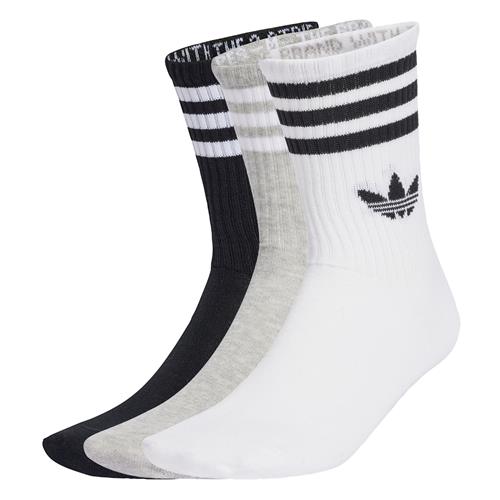 ADIDAS ORIGINALS Sokker '3-Stripes Crew 3 Pairs'  grå-meleret / sort / hvid