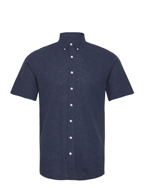 Linen/Cotton Shirt S/S Lindbergh Navy