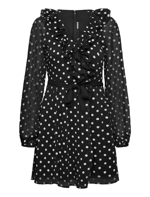 Chiffon Ruffle Mini Dress ROTATE Birger Christensen Black