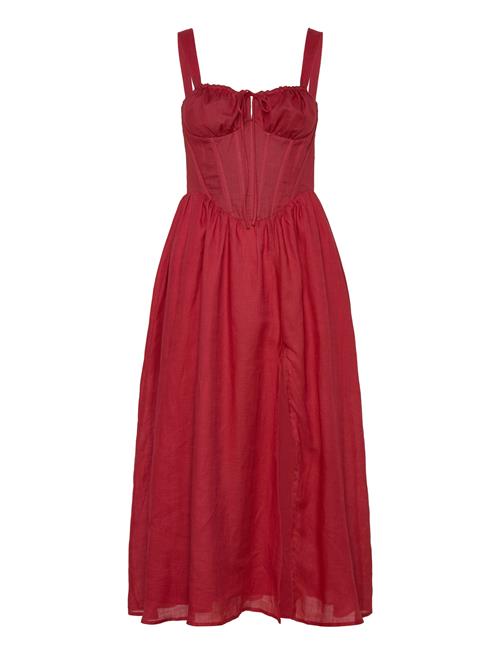 Esra Midi Dress Bardot Red