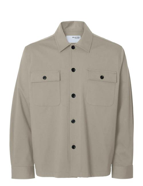 Slhreg Lorent Bi-Stretch Overshirt Noos Selected Homme Beige