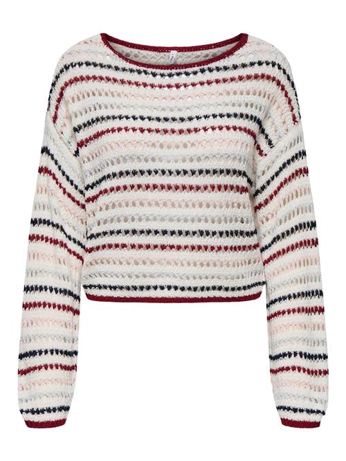 ONLY Pullover 'ONLGeena'  marin / carminrød / hvid