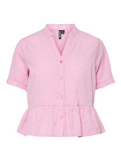 PIECES Bluse 'PCAlma'  pink / hvid