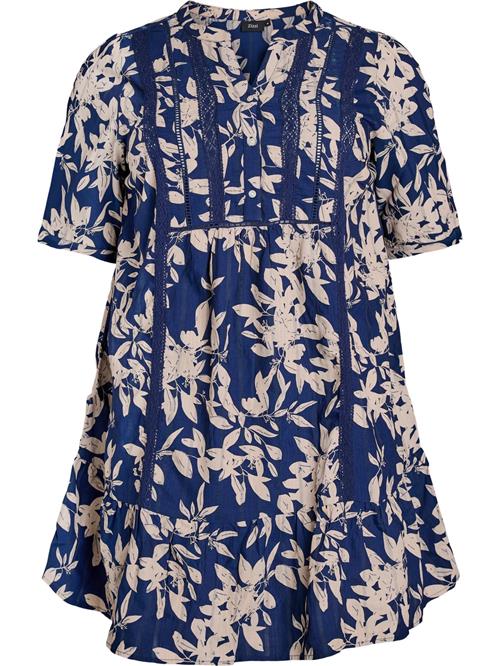 Zizzi Blusekjole 'Mgitte'  beige / navy