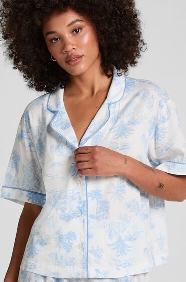 Hunkemöller Vævet jakke med korte ærmer Blå