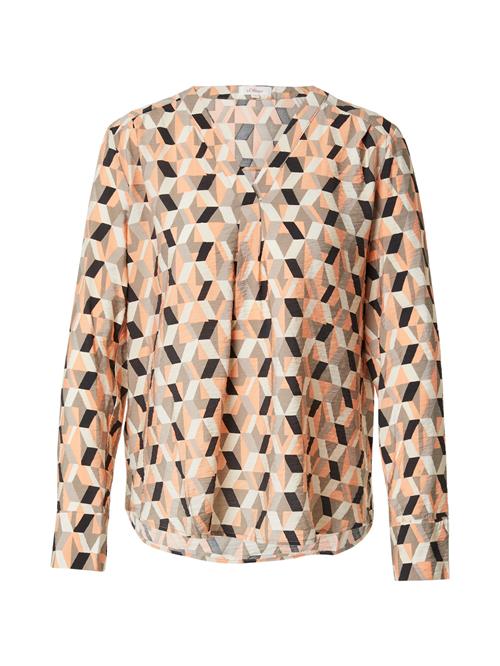 s.Oliver Bluse  lysebrun / orange / sort