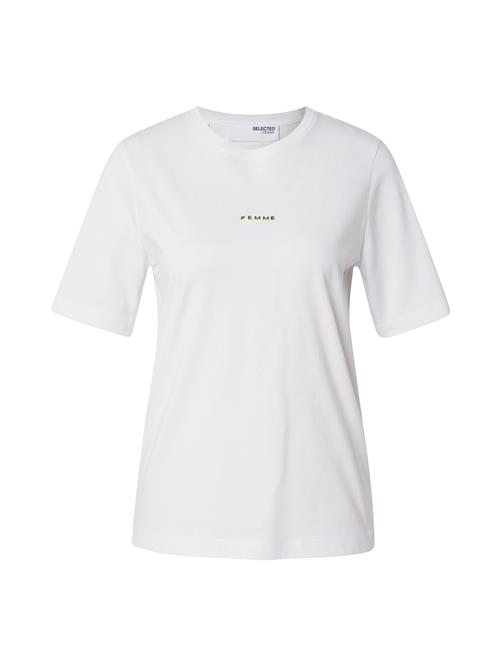 SELECTED FEMME Shirts 'SLFSIGNE-HANKIE'  grøn / hvid