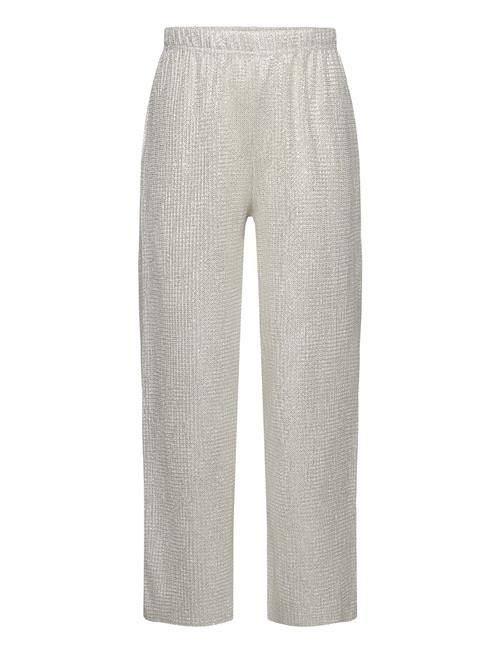 Metallic Straight-Fit Trousers Mango Silver