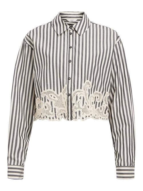 OBJECT Bluse 'Lula'  grå / hvid