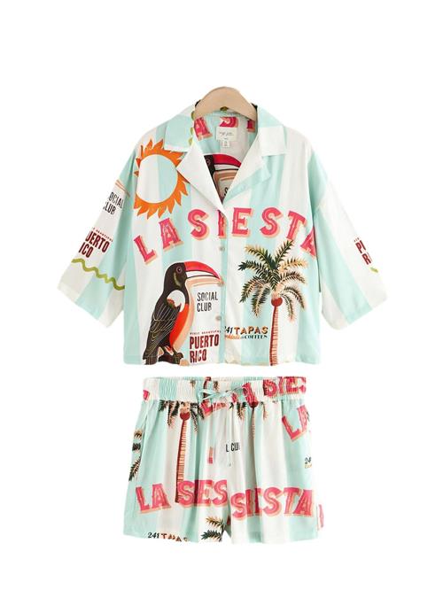 Next Pyjamas  lyseblå / lysebrun / rød / sort