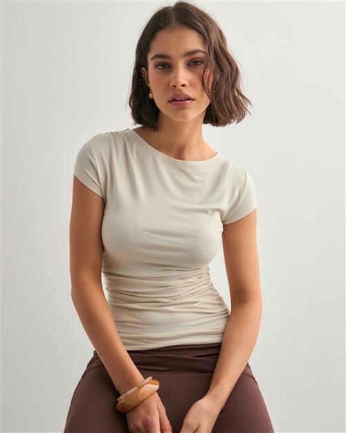 Nelly - Beige - Soft Drape Tee