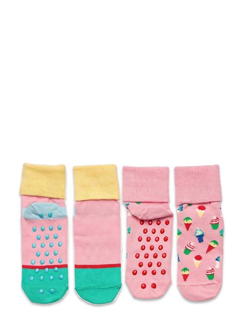 2-Pack Kids Ice Cream Anti-Slip Socks Happy Socks Patterned
