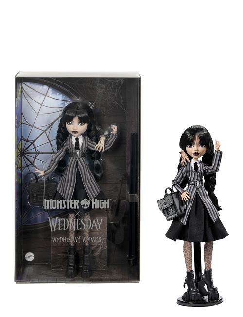 Wednesday Collectible Doll, Wednesday Addams In Nevermore Academy Uniform With Thing Monster High Patterned
