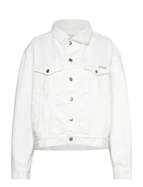 Se Boxy Denim Jacket Calvin Klein Jeans White ved Booztlet
