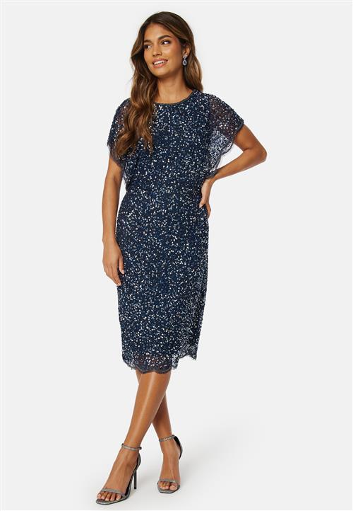 AngelEye Scallop Sequin Midi Dress
