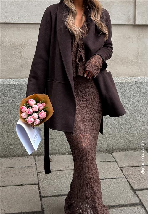 BUBBLEROOM Lilah Belted Wool Coat