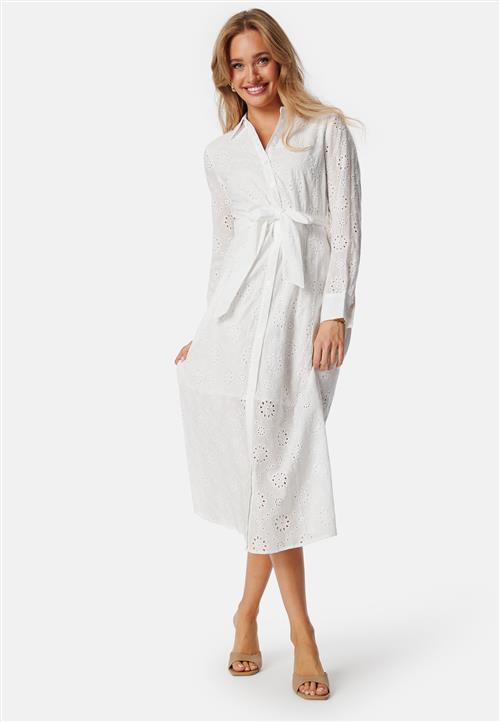 BUBBLEROOM Belted Broderie Anglaise Shirt Dress