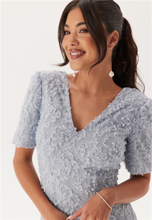 Bubbleroom Occasion Short Sleeve 3D Floral Gown