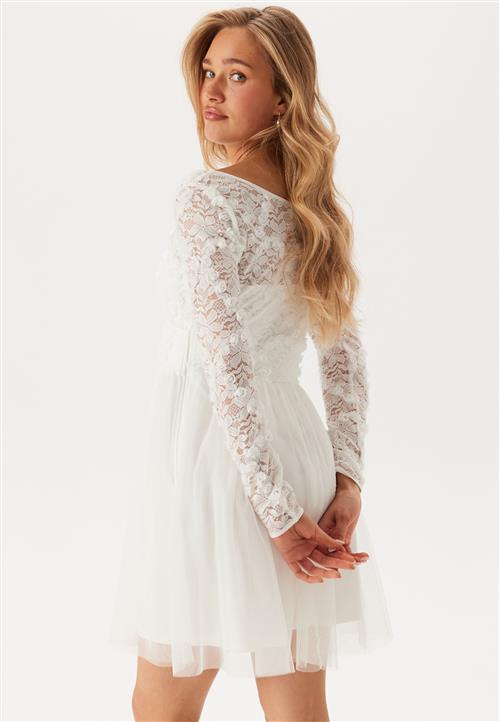 Bubbleroom Occasion 3D Flower L/S Lace Dress