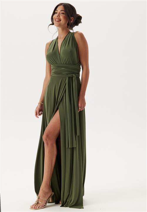 Goddiva Multi Tie Maxi Dress Split