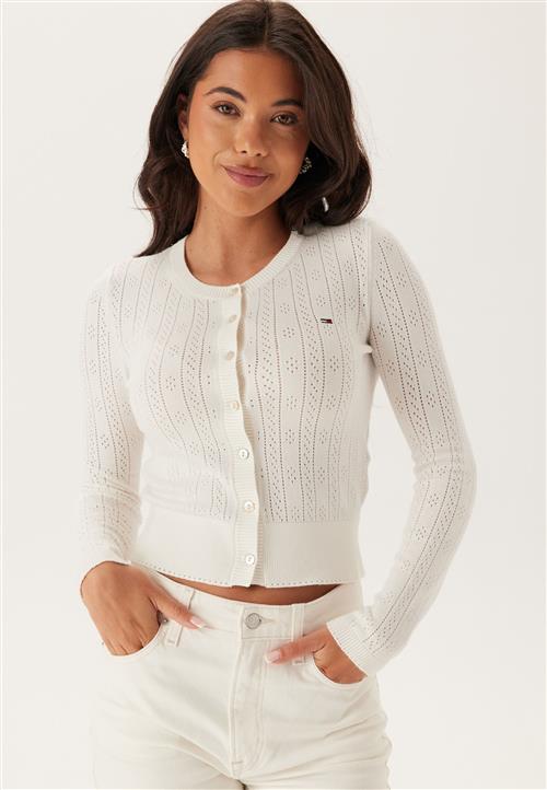 TOMMY JEANS Tjw Pointelle Crew Neck Cardigan