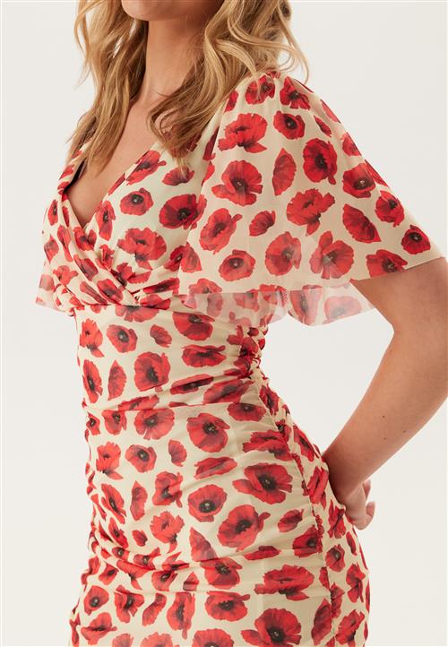 Bubbleroom Occasion Butterfly Sleeve Mesh Ankle Dress