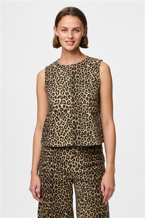 Salume Denim Top - White Pepper Leo - PIECES