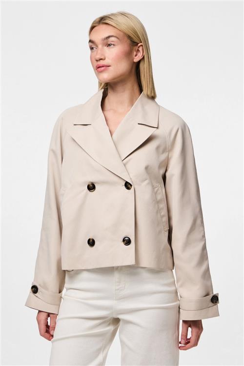 Scarlett Short Trenchcoat - Silver Gray - PIECES