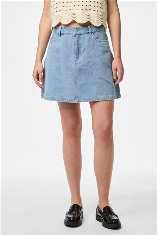 Abbi A-Shape Skirt - Light Blue Denim - PIECES