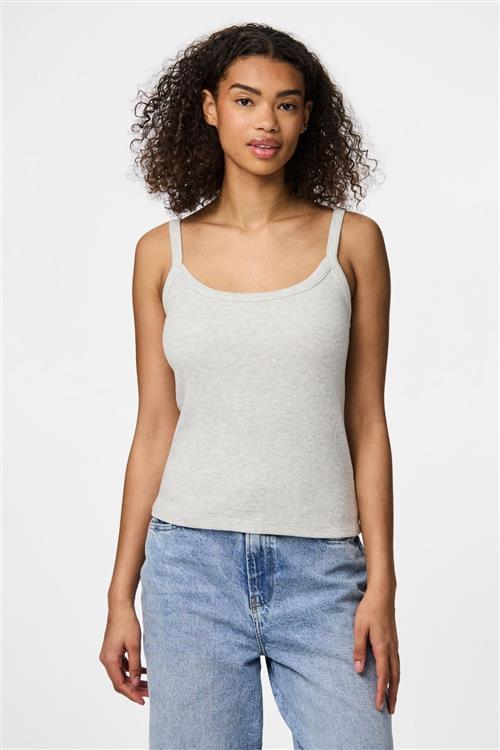 May Strap Top - Light Grey Melange - PIECES